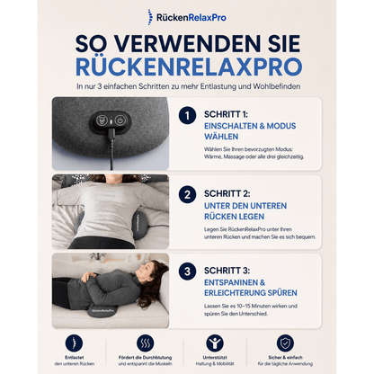 RückenRelaxPro Rückenmassagegerät – zu Hause, im Büro und auf Reisen einsetzbar