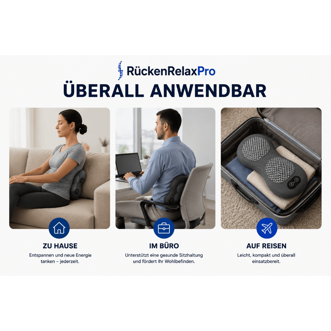 Anwendung des RückenRelaxPro Rückenmassagegeräts in einfachen Schritten