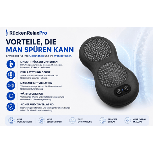 RückenRelaxPro 3-in-1 Rückenmassagegerät mit Infrarotwärme und Vibration für den unteren Rücken
